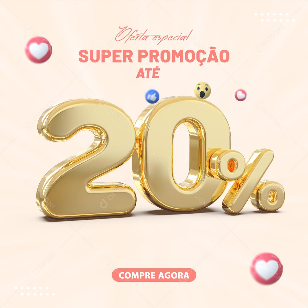 Social Media Oferta Especial Super Promoção Até 20% Lojas PSD Editável
