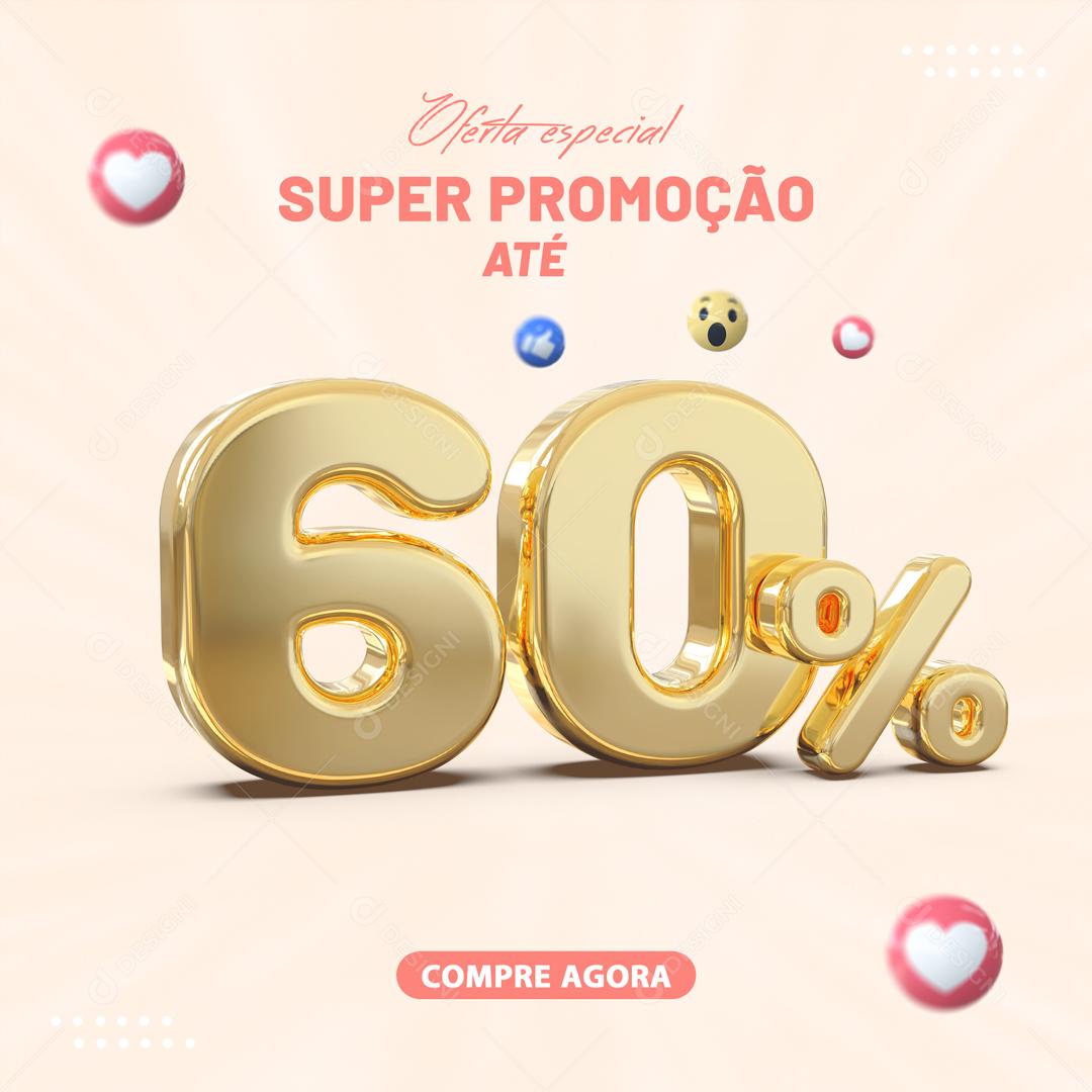 Social Media Oferta Especial Super Promoção Até 60% Lojas PSD Editável