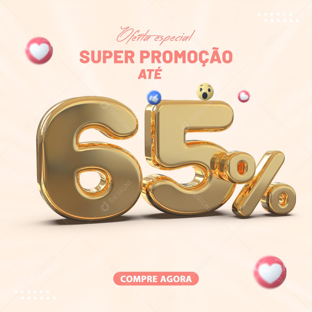 Social Media Oferta Especial Super Promoção Até 65% Lojas PSD Editável