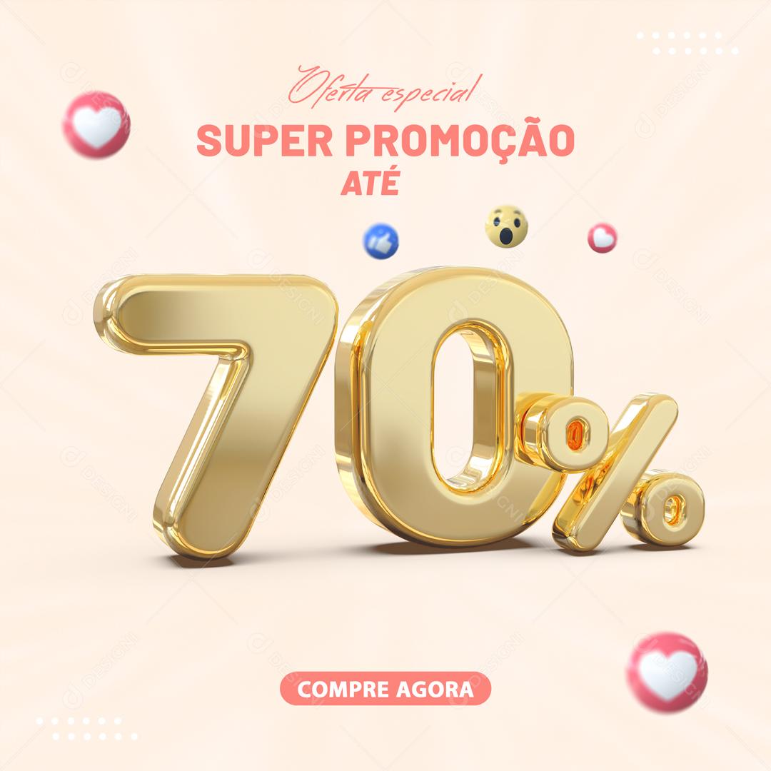 Social Media Oferta Especial Super Promoção Até 70% Lojas PSD Editável