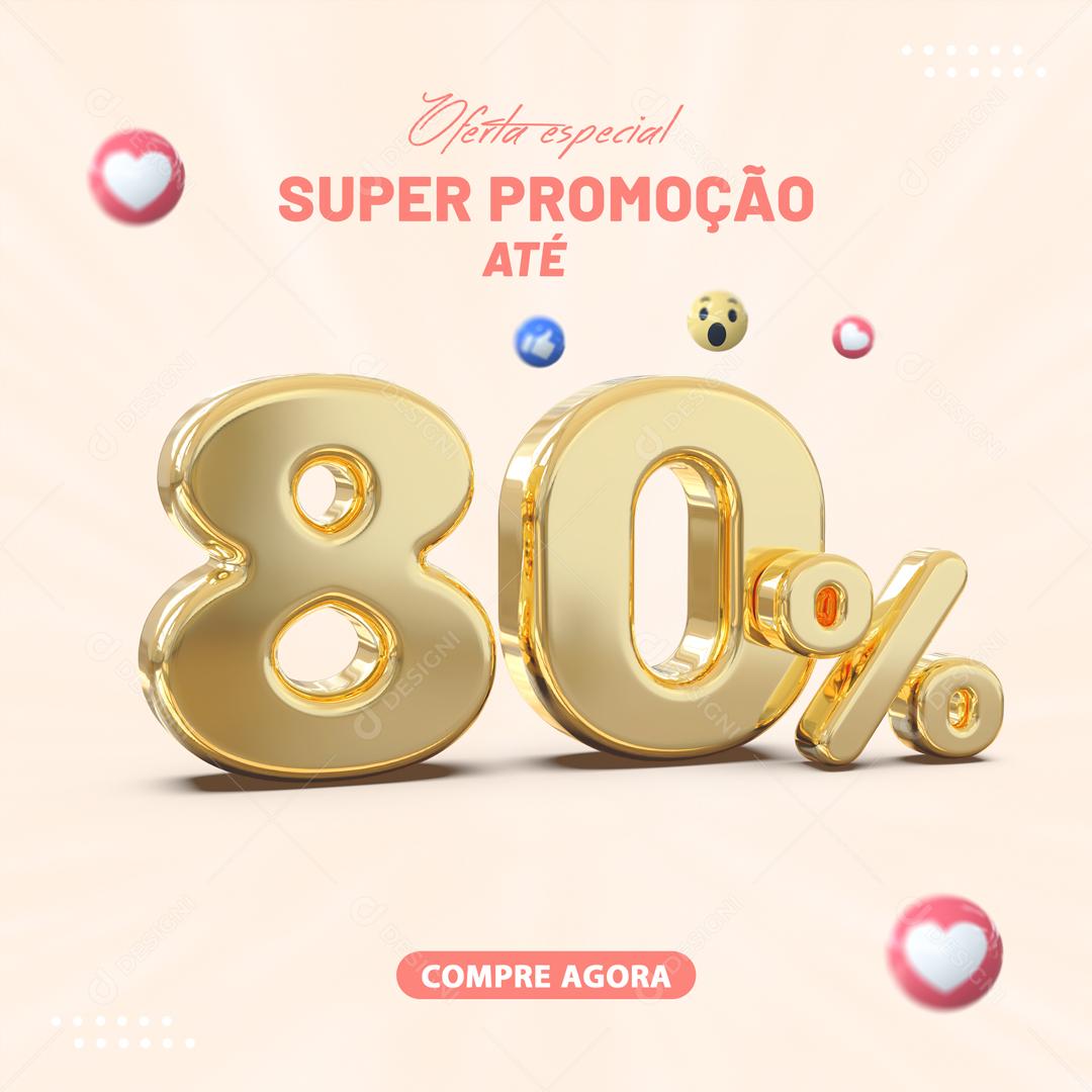 Social Media Oferta Especial Super Promoção Até 80% Lojas PSD Editável