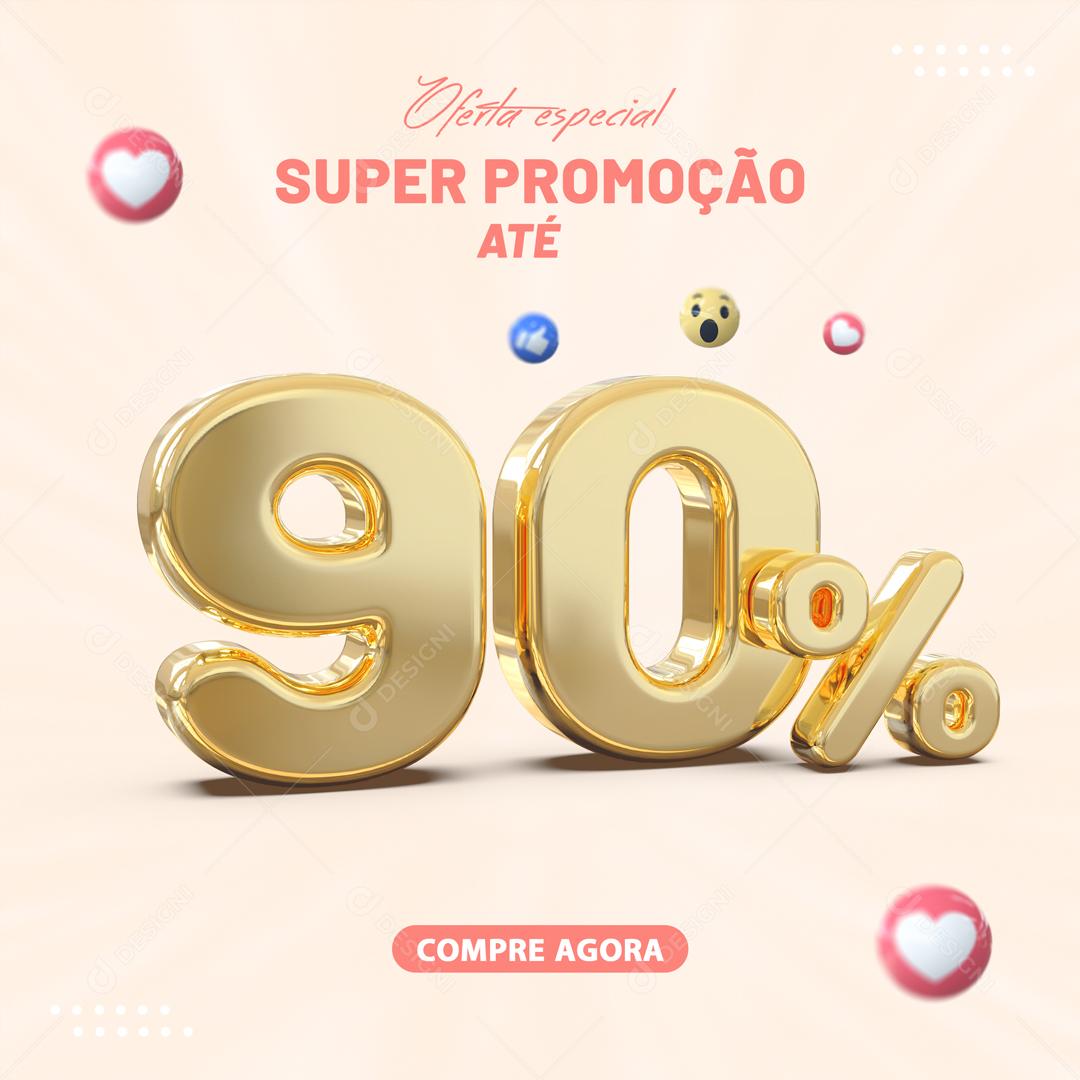 Social Media Oferta Especial Super Promoção Até 90% Lojas PSD Editável