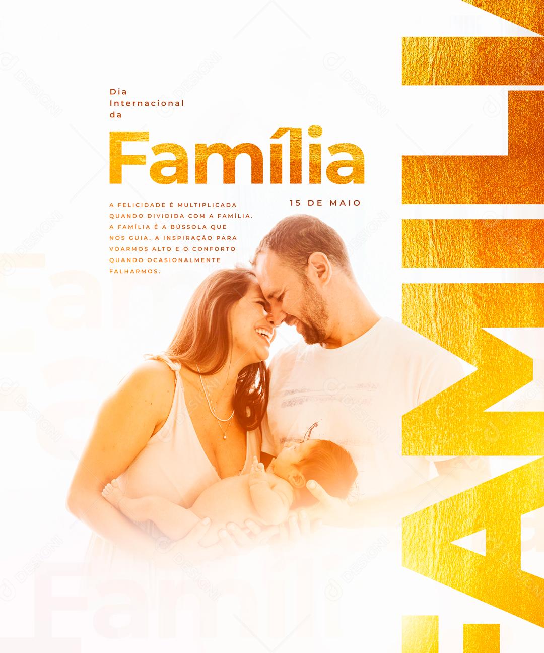 Dia 15 De Maio Dia Internacional Da Família Social Media PSD Editável