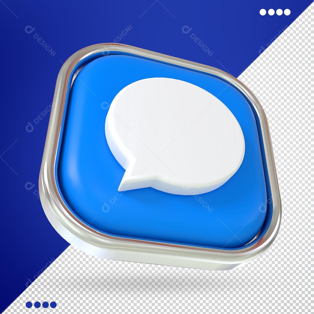 Elemento 3D Caixa de Mensagem Para Composição PSD