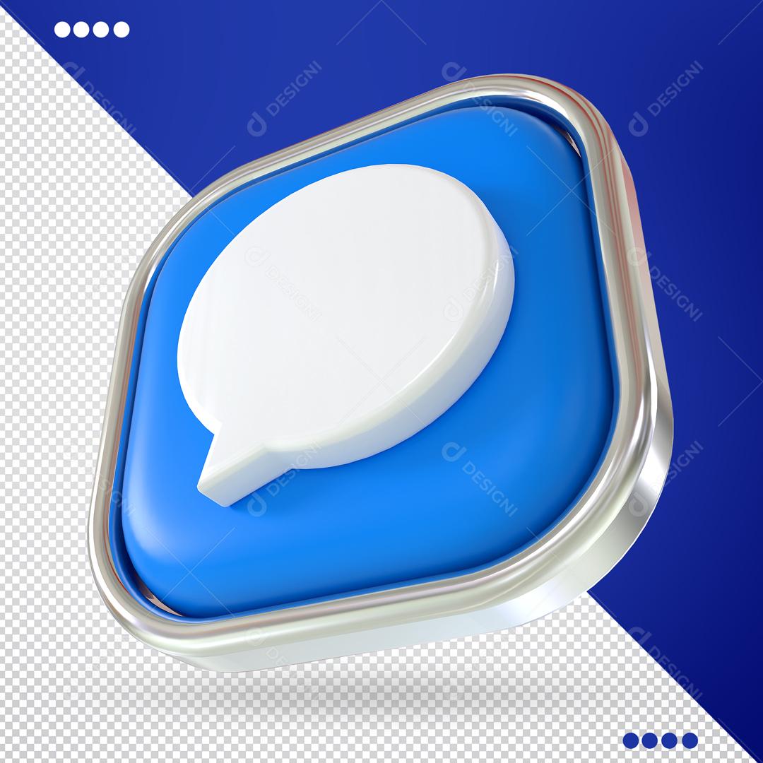 Elemento Caixa de Mensagem 3D Para Composição PSD