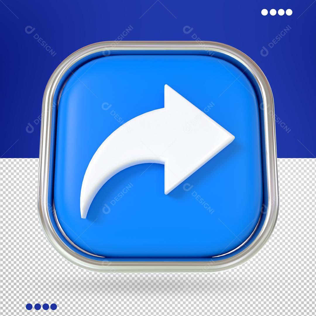 Seta Direita 3D Elemento para Composição PSD