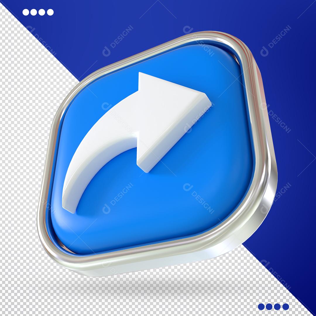 Seta Direita Elemento 3D para Composição PSD