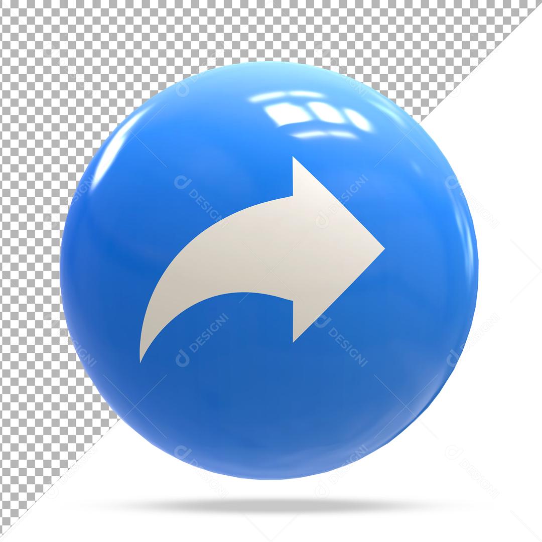 Elemento 3D Seta Direita Para Composição PSD