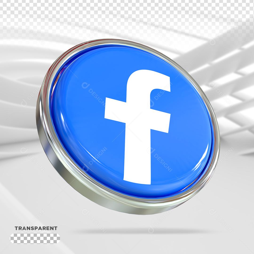 Facebook Ícone 3D Para Composição PSD