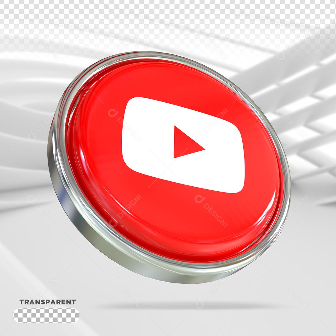 Youtube Ícone 3D Para Composição PSD