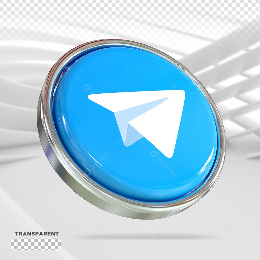 Telegram Ícone 3D Para Composição PSD
