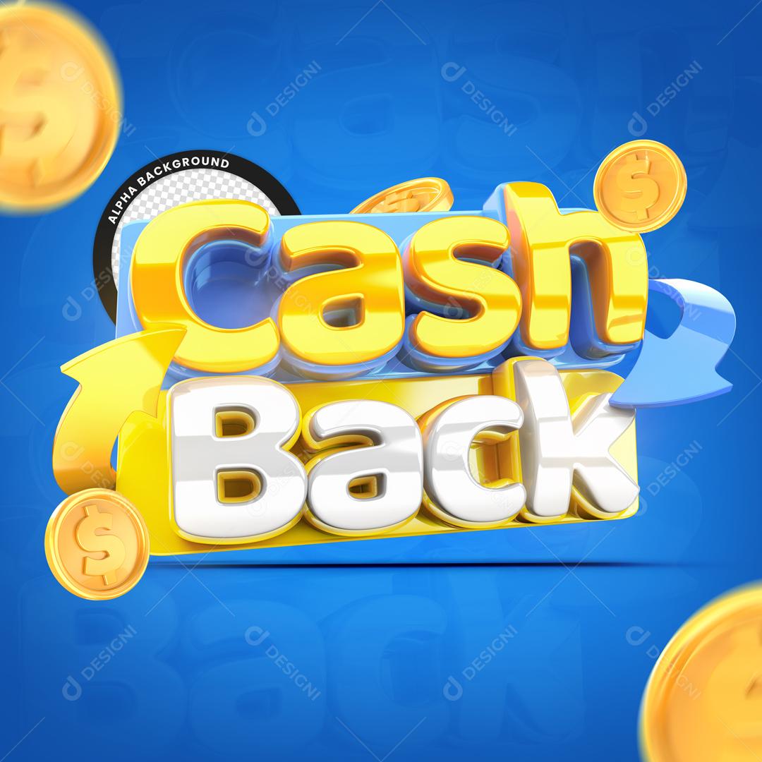 Cash Back Selo 3D Para Composição PSD