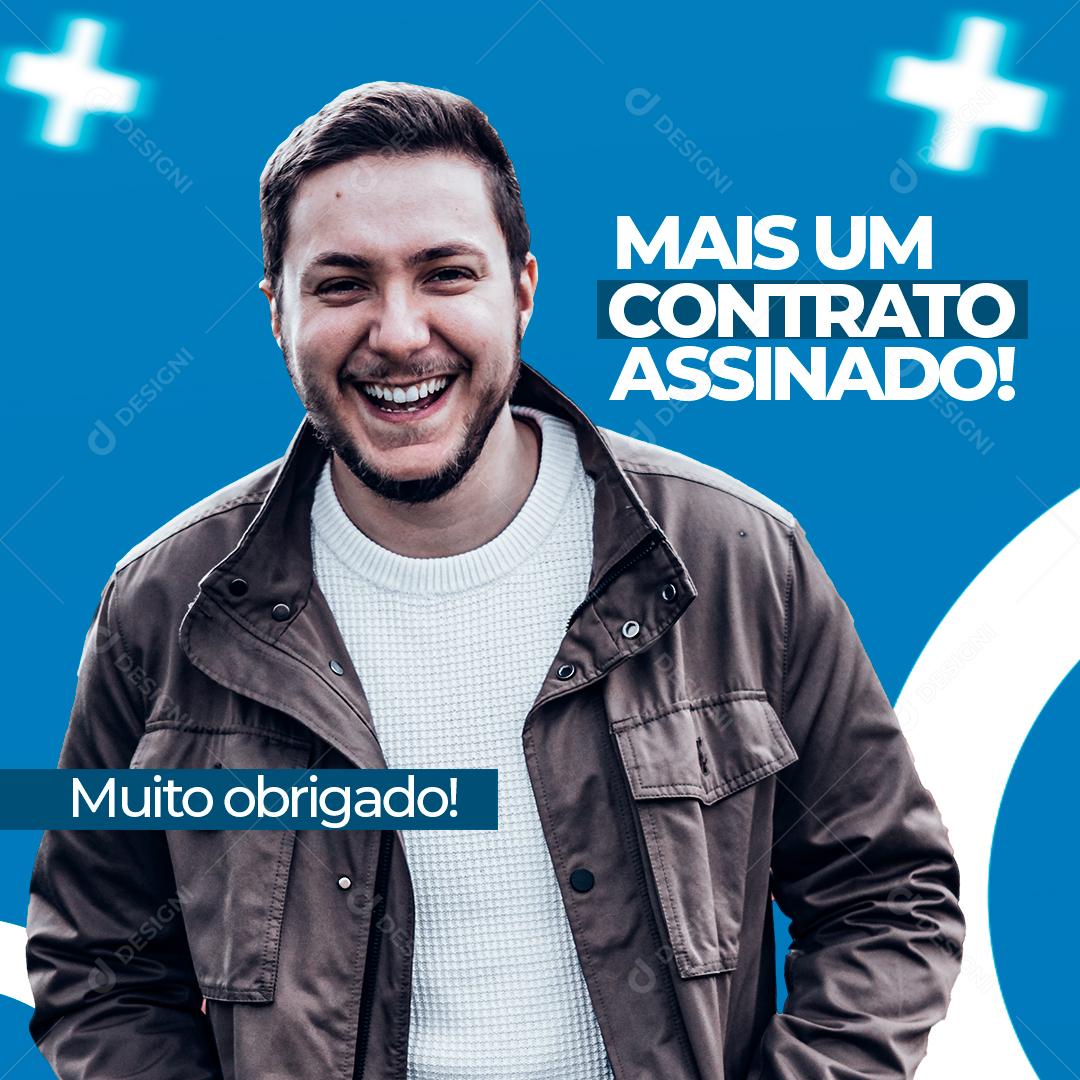 Social Media Empregos Mais um Contrato Assinado PSD Editável