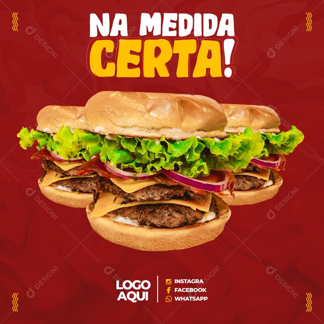 Social Media Hambúrguer Na Medida Certo PSD Editável