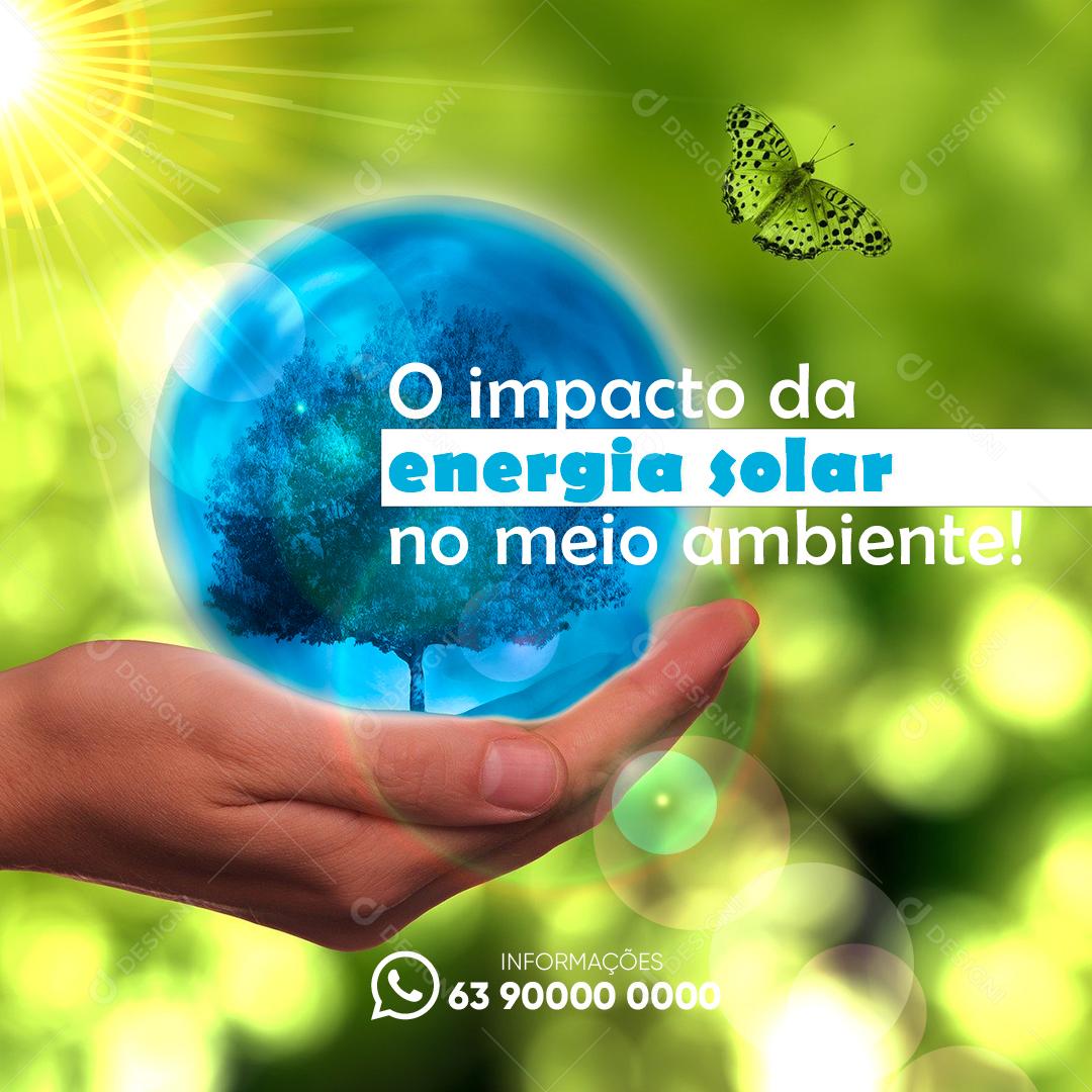 O Impacto da Energia Solar no Meio Ambiente Social Media PSD Editável