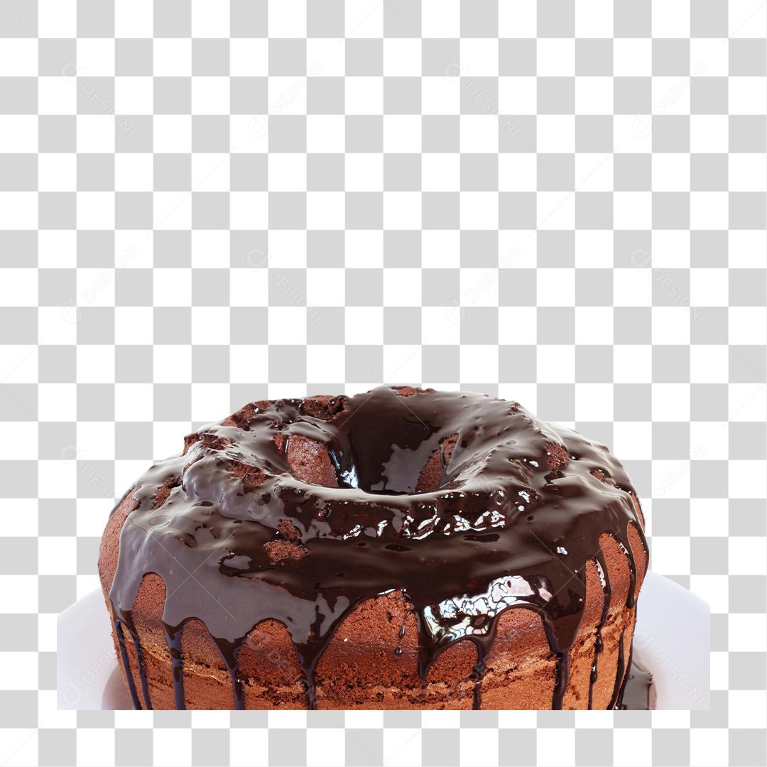 Bolo De Chocolate Com Prato Branco PNG Transparente