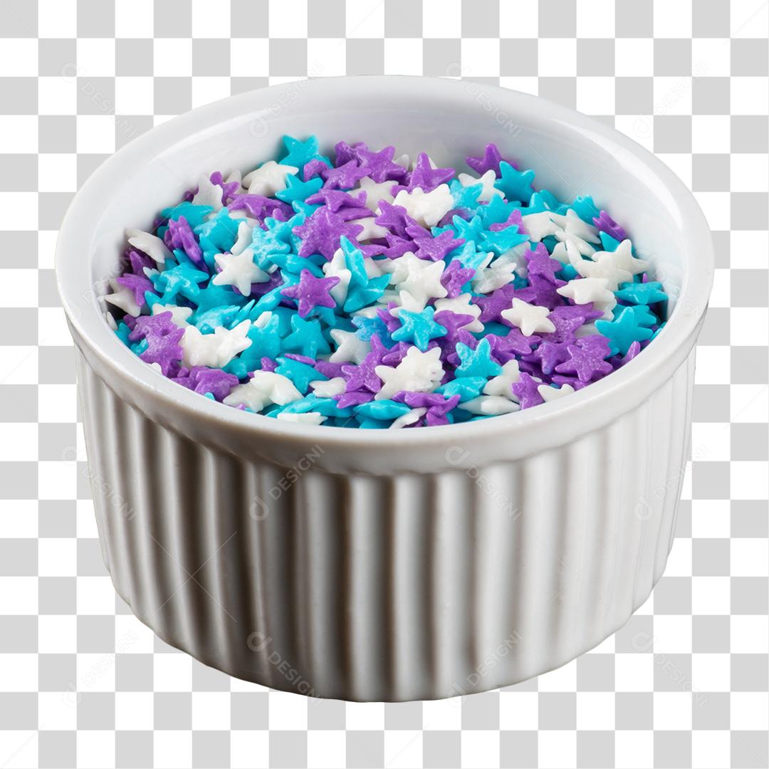 Aplique Mini Estrela Mesclada de Fimo PNG Transparente