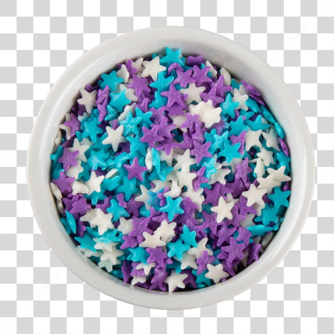 Aplique Mini Estrela Mesclada de Fimo PNG Transparente