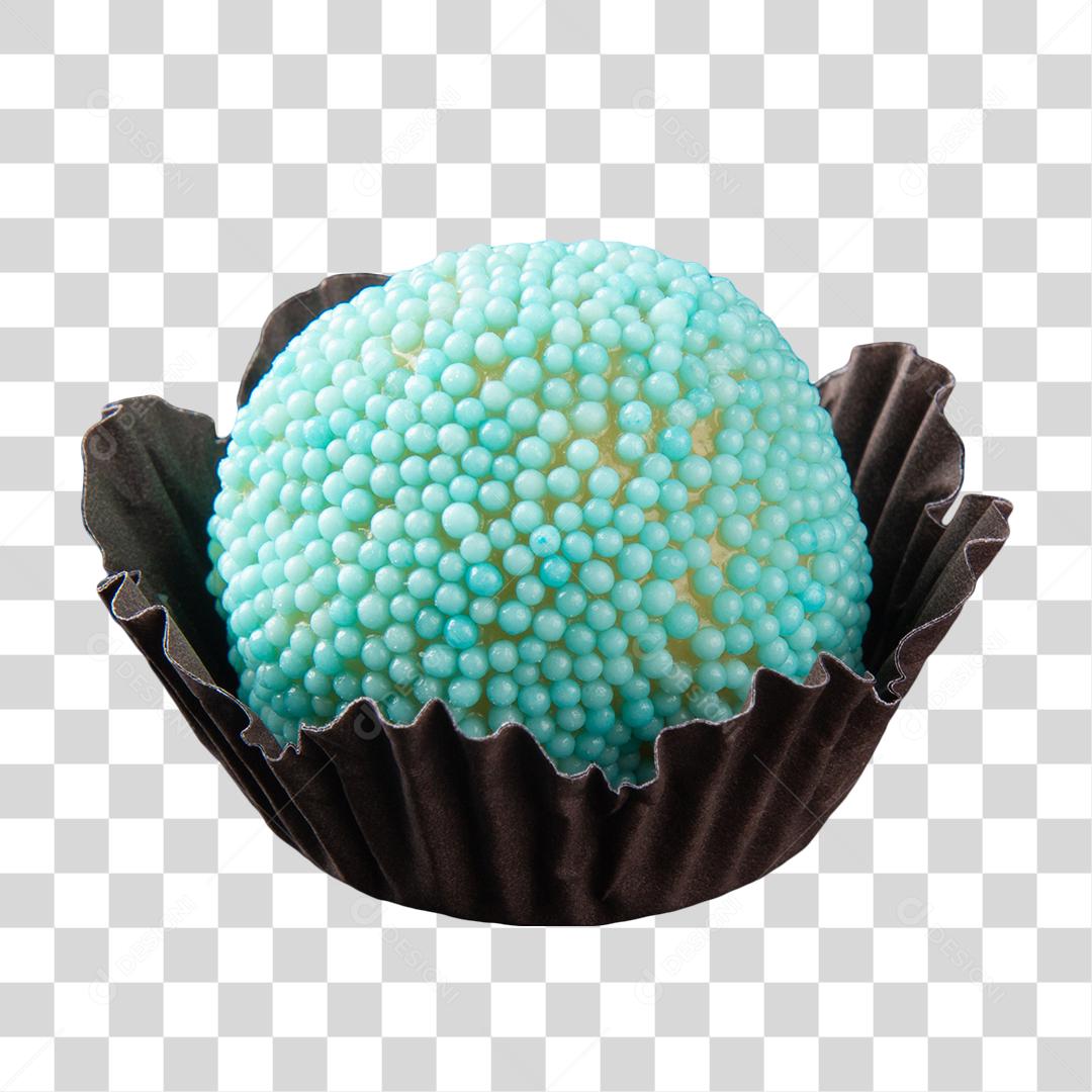 Brigadeiro Chocolate Branco na Forminha Preta PNG Sem Fundo