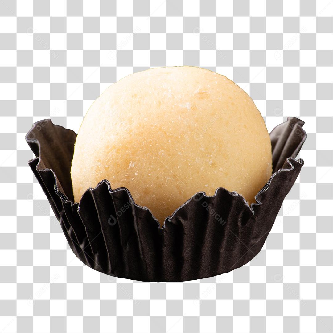 Brigadeiro Chocolate Branco na Forminha Preta PNG Sem Fundo