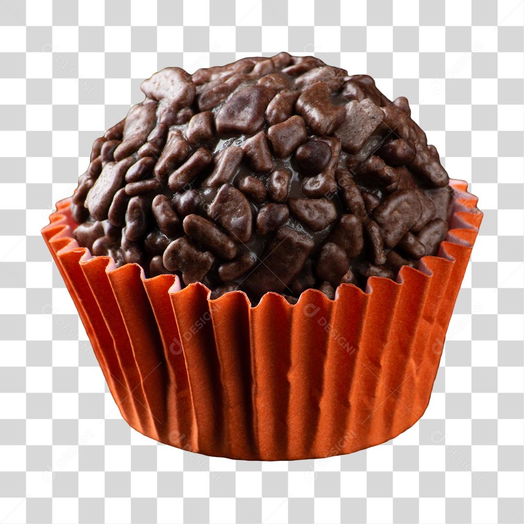 Brigadeiro Preto na Forminha Vermelha PNG Sem Fundo