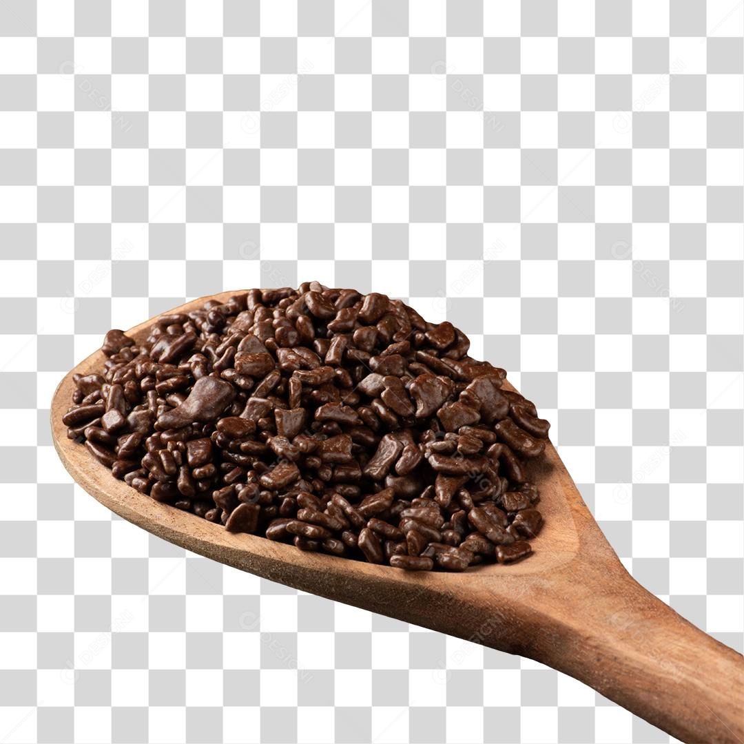 Colher de madeira com Brigadeiro PNG Transparente