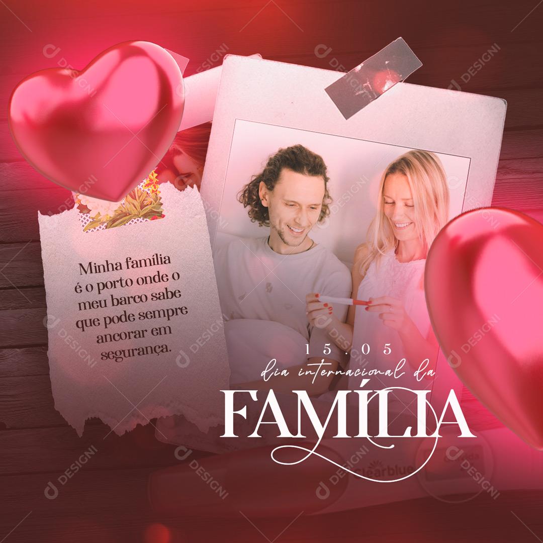 Social Media É o porto onde meu Barco sabe que pode sempre ancorar Dia da Família PSD Editável