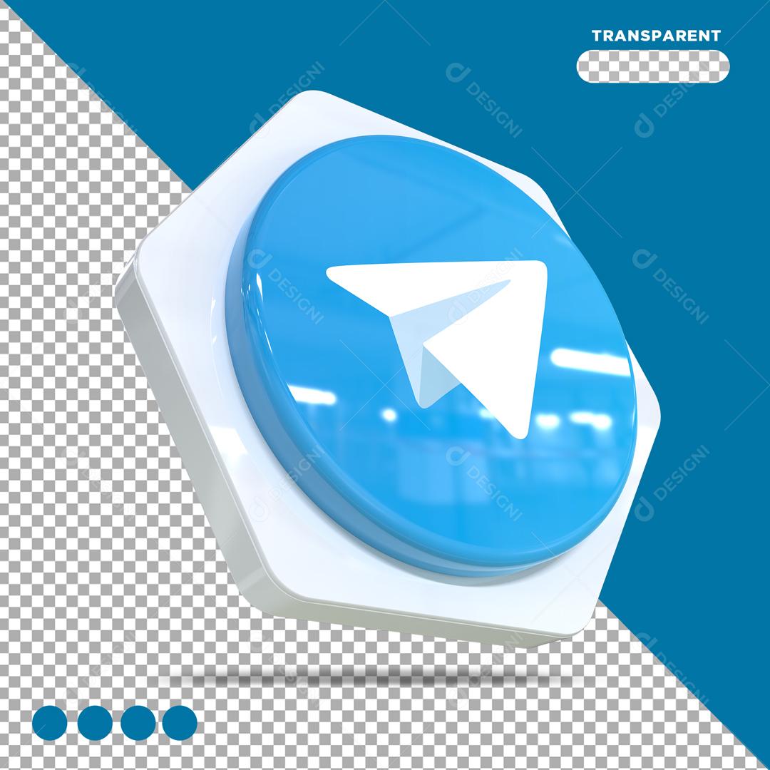 Telegram Elemento 3D Para Composição PSD