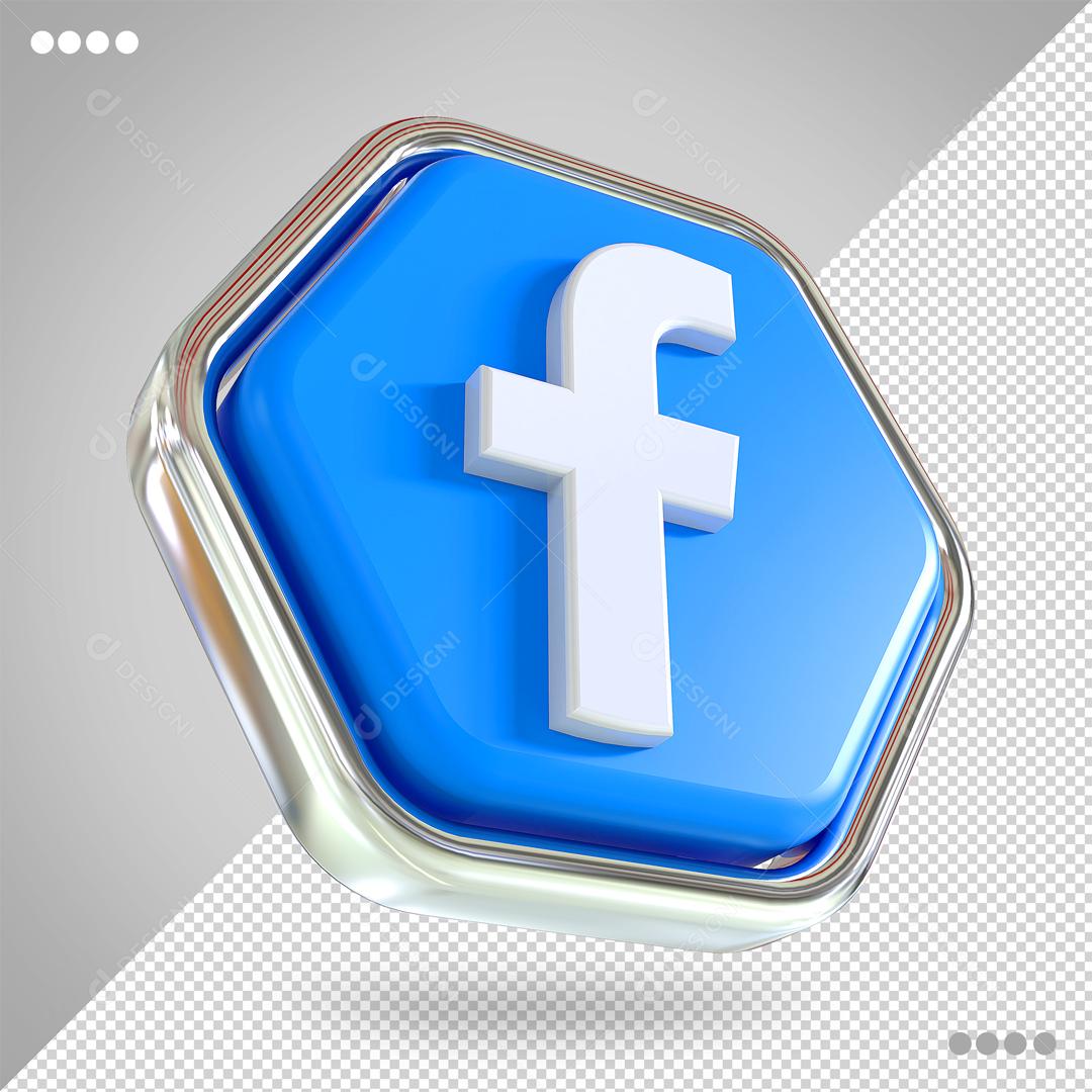 Elemento 3D Facebook Para Composição PSD