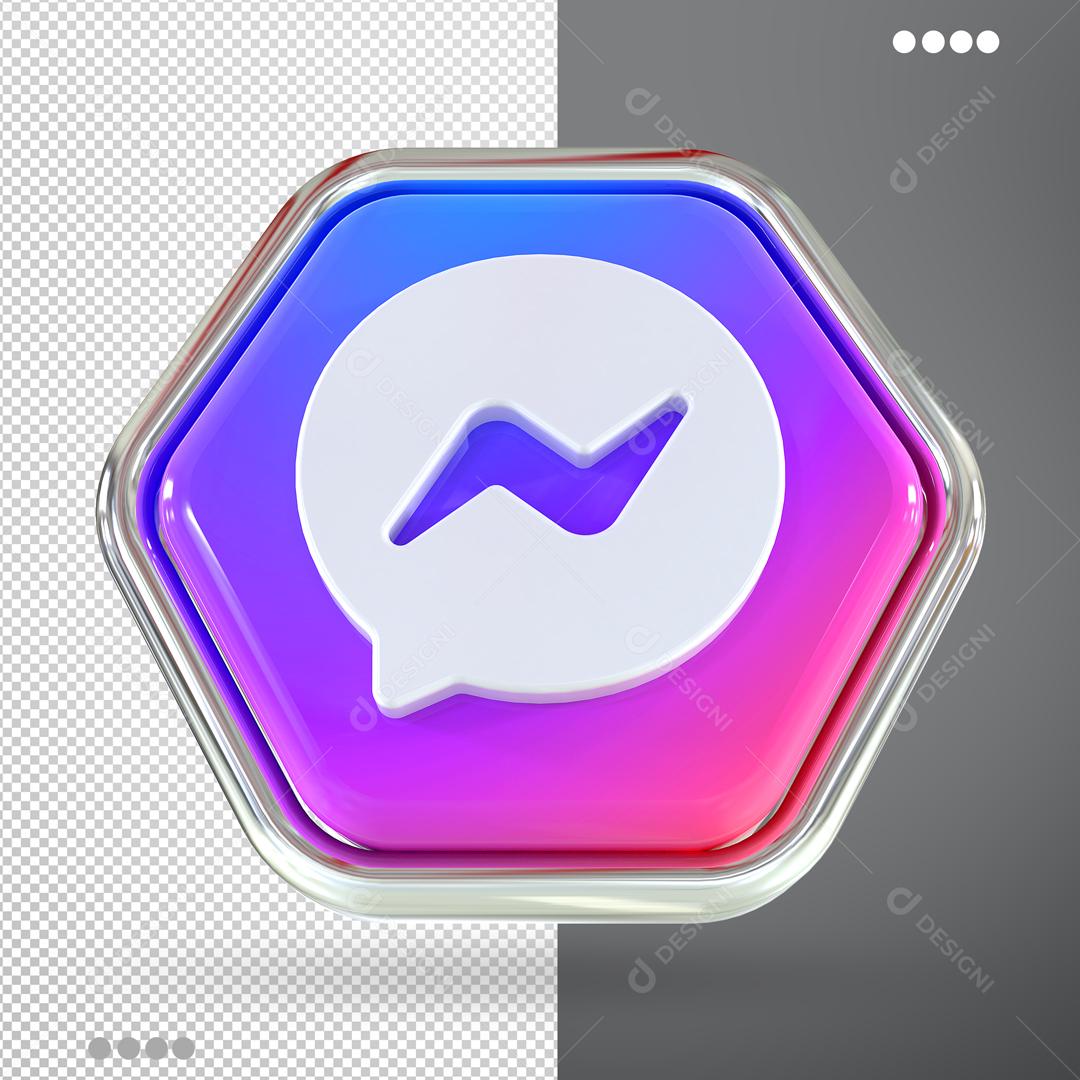Messenger Elemento 3D Para Composição PSD