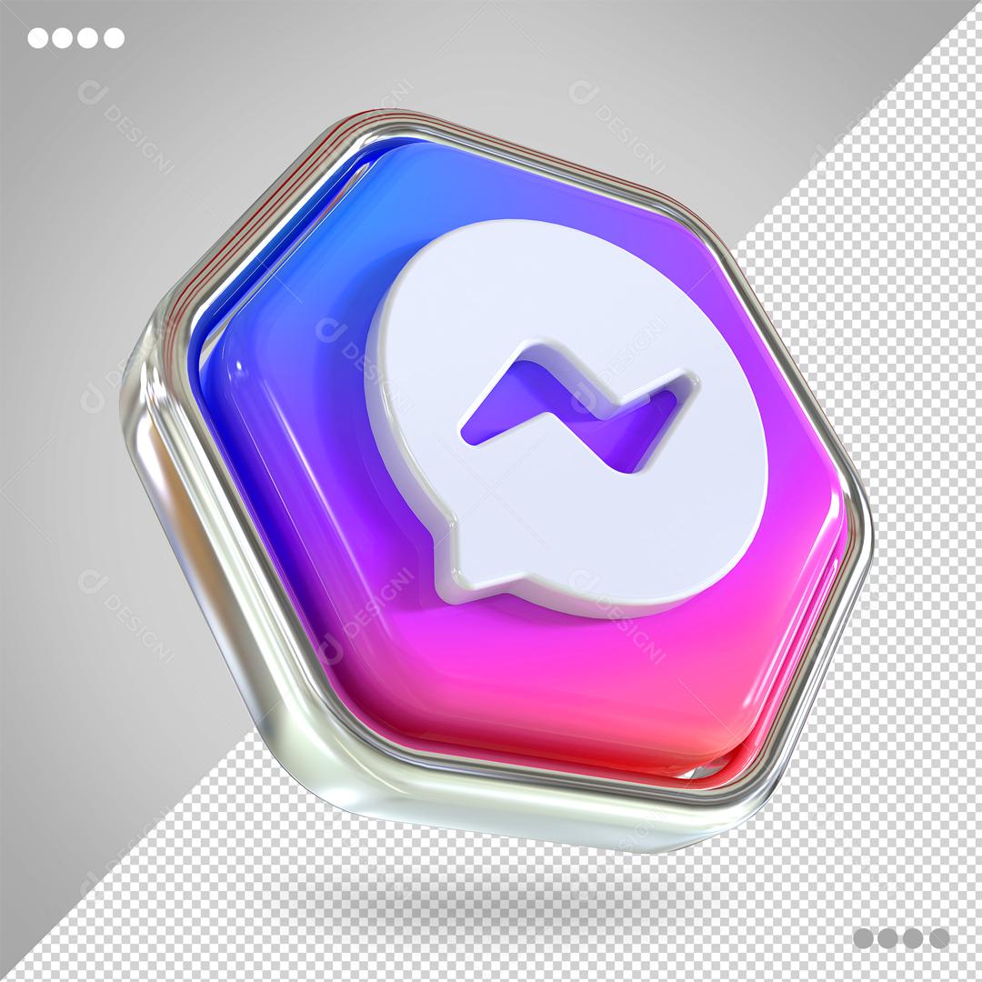 Elemento 3D Messenger Para Composição PSD