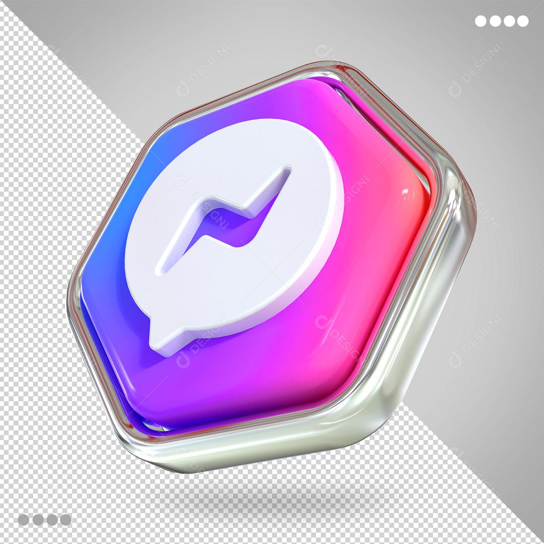 Messenger 3D Elemento Para Composição PSD