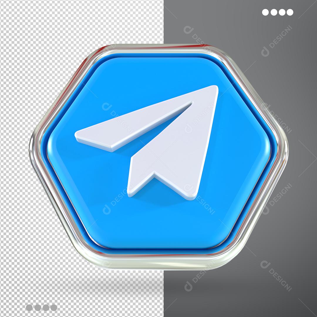Telegram Elemento 3D Para Composição PSD