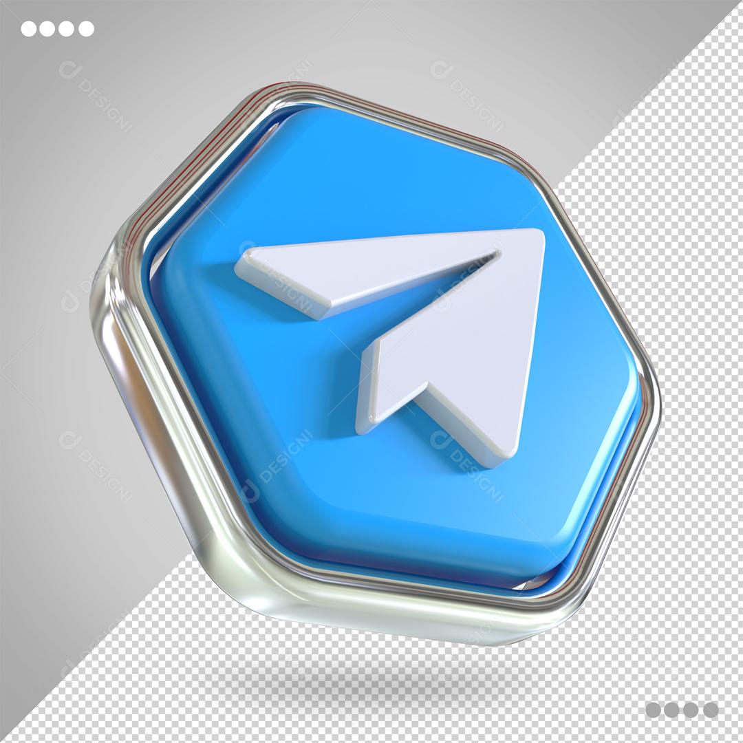 Telegram 3D Elemento Para Composição PSD