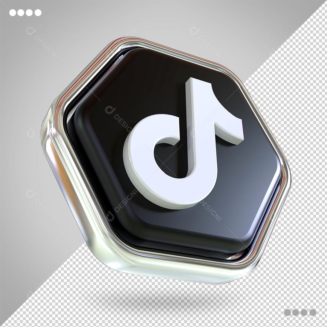 Tiktok 3D Elemento Para Composição PSD