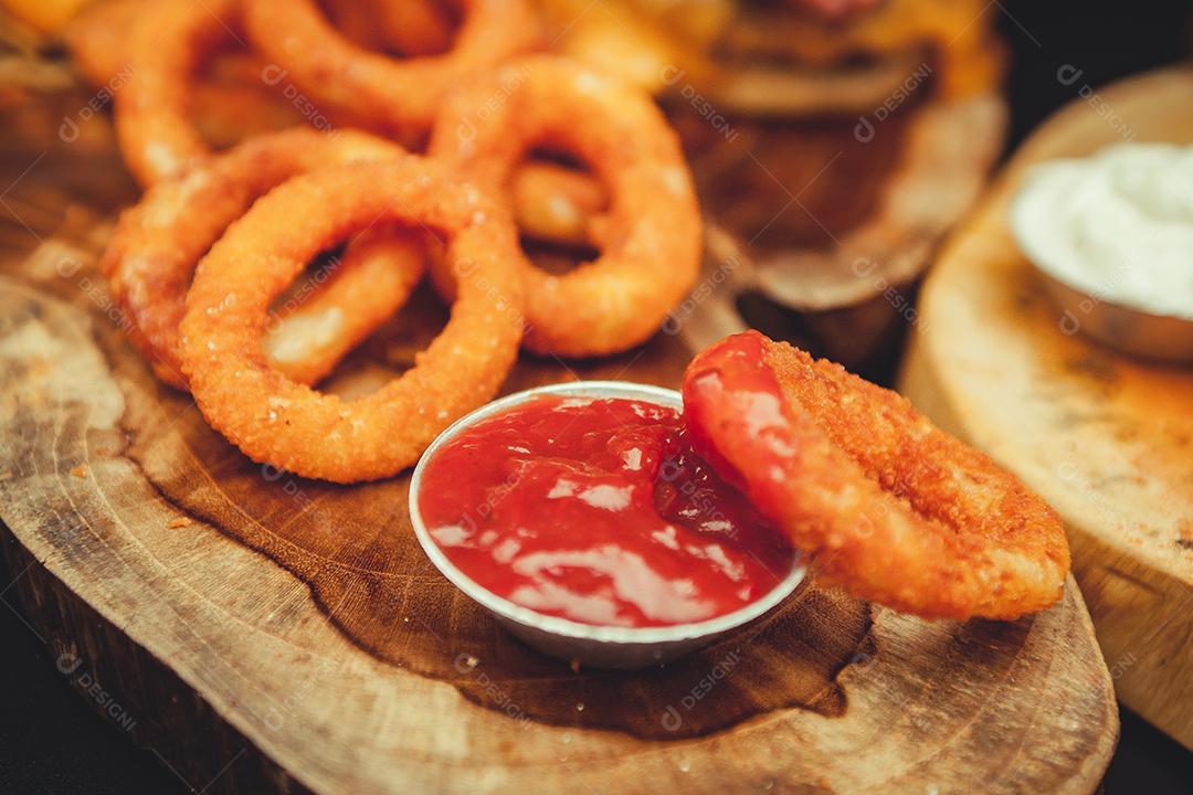 Anéis de cebola Comida restaurante