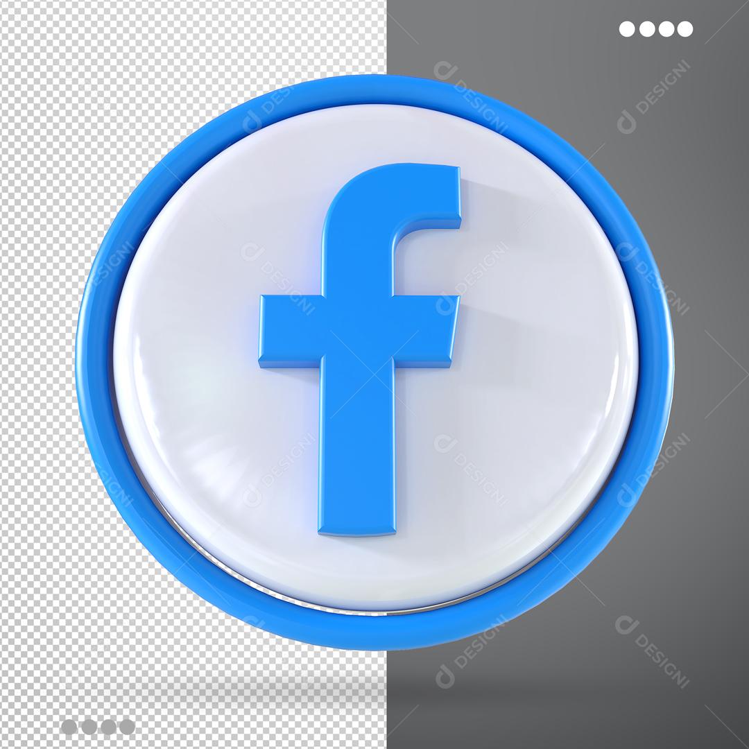 Ícone 3D Facebook Para Composição PSD