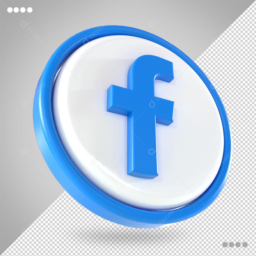 Facebook Ícone 3D Para Composição PSD