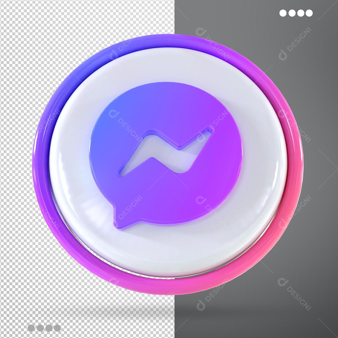 Ícone 3D Messenger Para Composição PSD