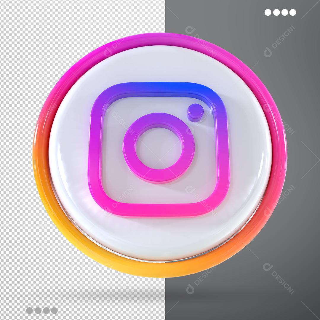Ícone 3D Instagram Para Composição PSD