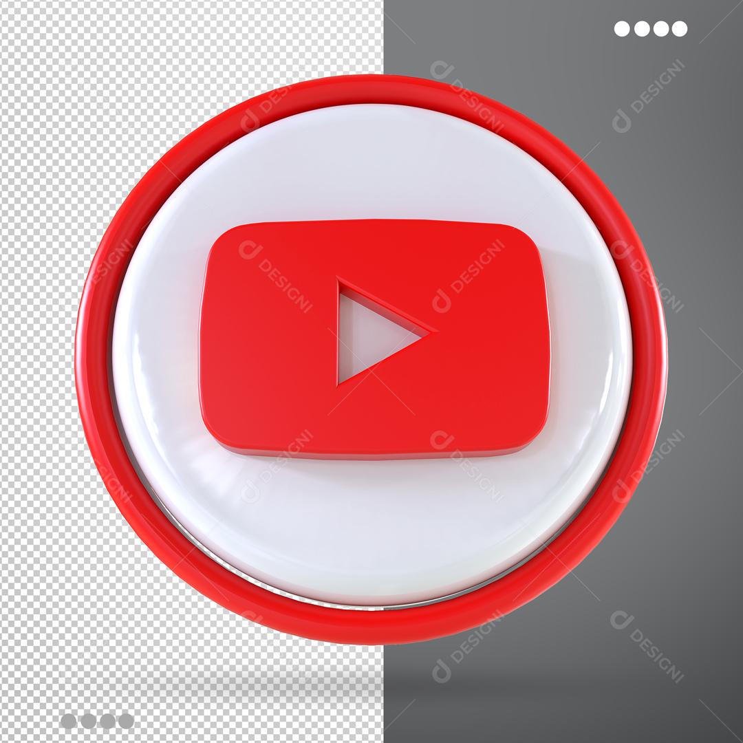 Ícone 3D Youtube Para Composição PSD