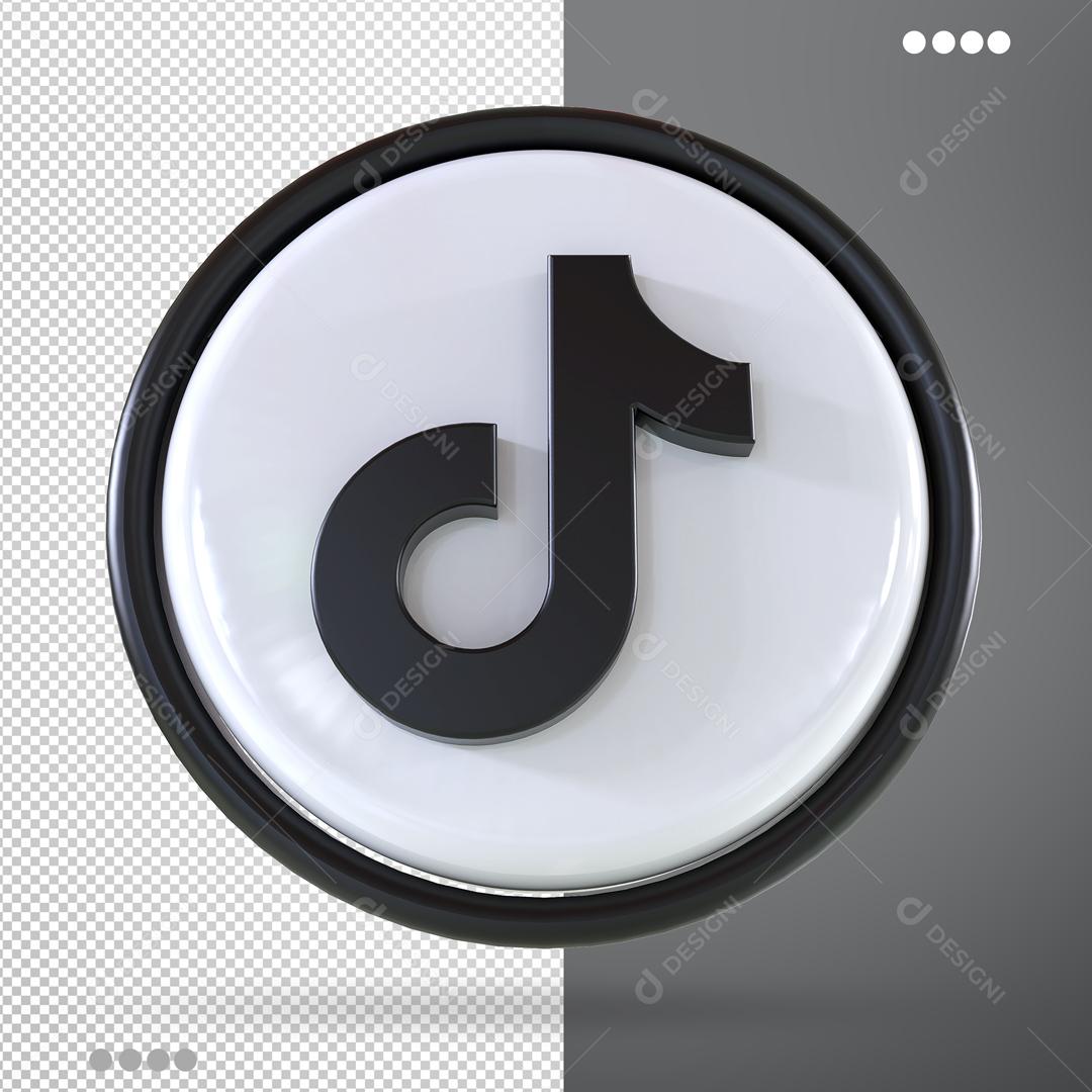 Ícone 3D Tiktok Para Composição PSD