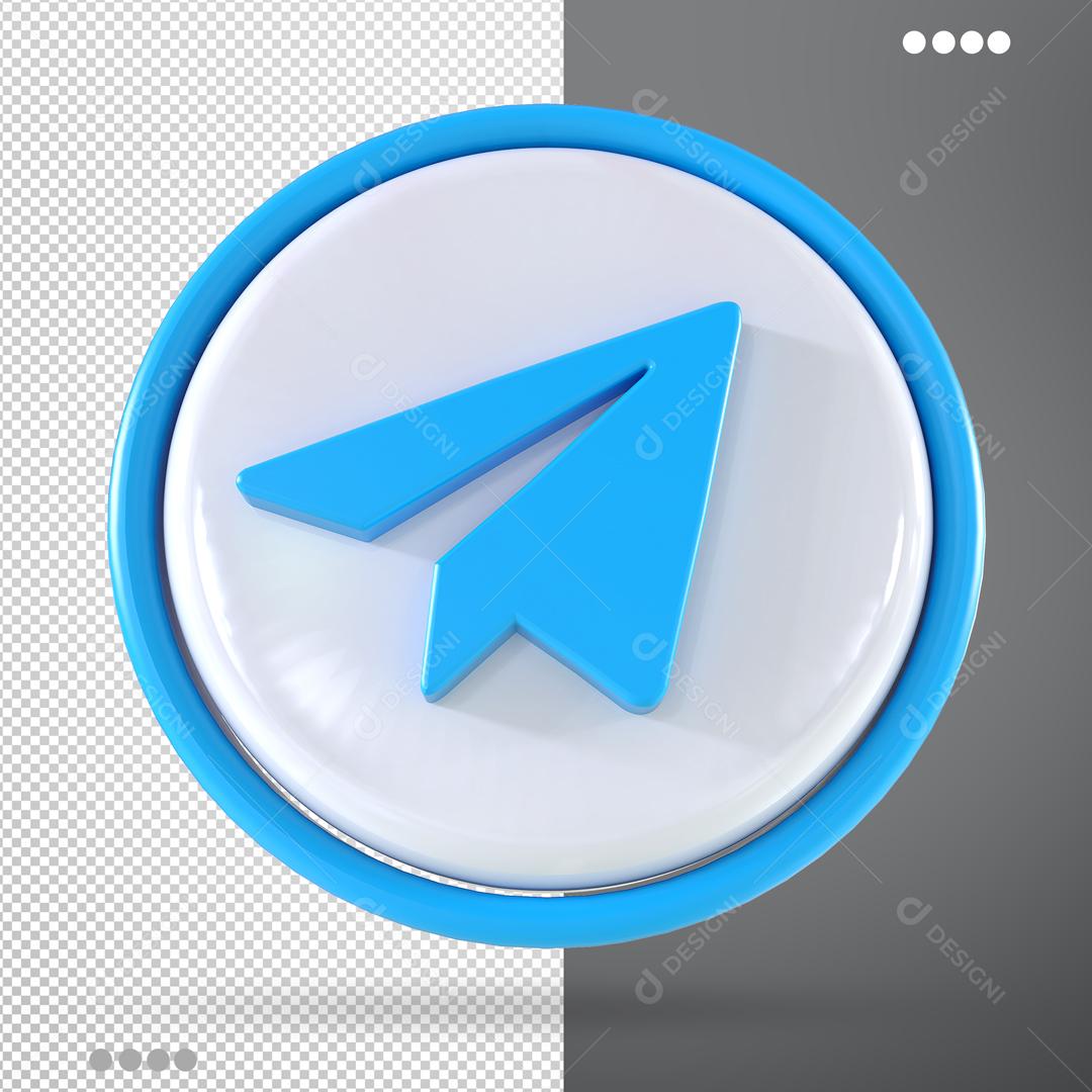 Ícone 3D Telegram Para Composição PSD