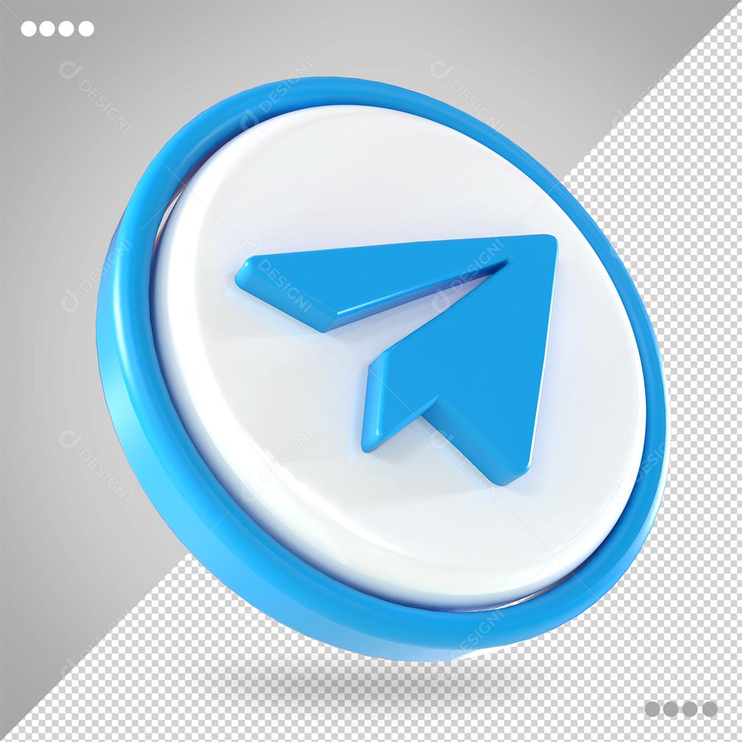 Telegram Elemento 3D Para Composição PSD