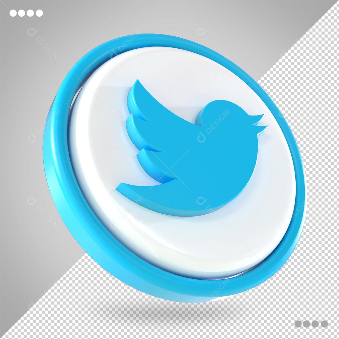 Twitter Elemento 3D Para Composição PSD