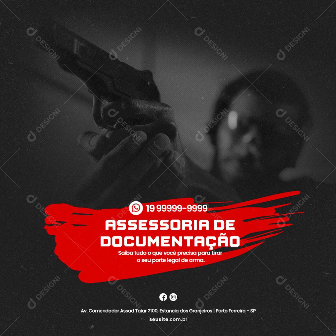 Social Media Assessoria de Documentação Tiro ao Alvo PSD Editável