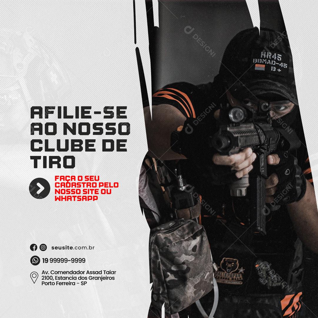 Social Media Afilie se ao nosso Club de Tiro ao Alvo PSD Editável