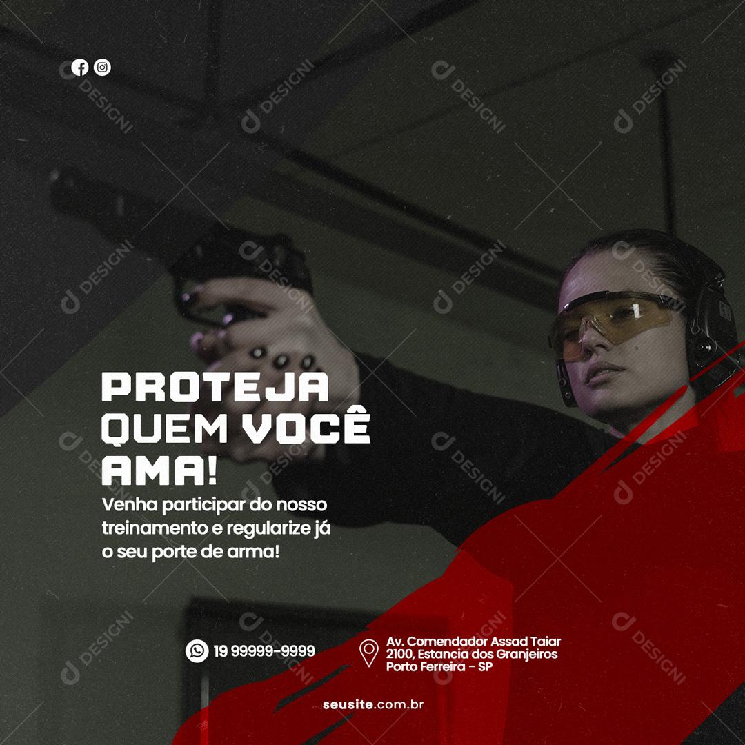 Social Media Proteja quem você ama Tiro ao Alvo PSD Editável