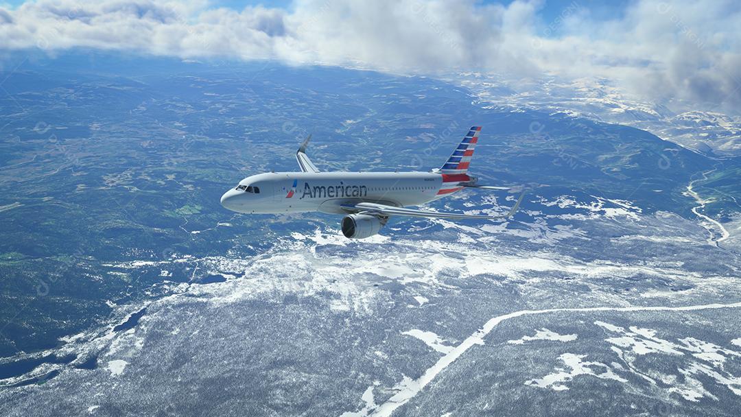 Airbus a320 American Airlines voando, 11 de maio de 2022, São Paulo, Brasil.