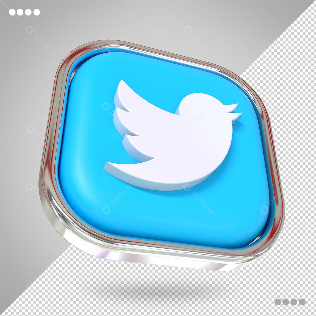 Twitter Elemento 3D Para Composição PSD